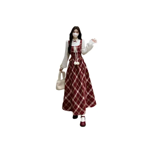 GULIANFEI Длинное платье с длинными рукавами для женщин