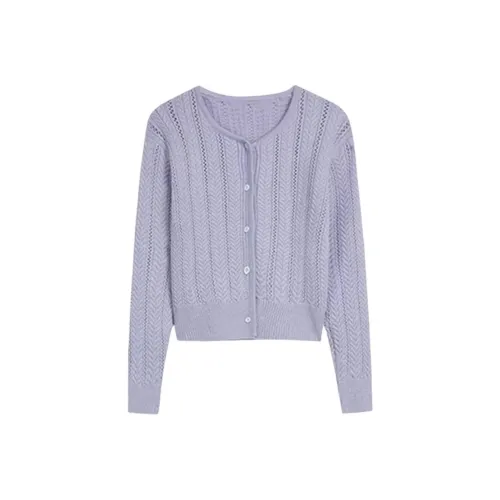 Cotton Gene Фиолетовый Кардиган Женские Трикотаж