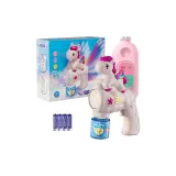 [Розовый] Единорог Пузырьки Стиральная машина + 1 Вода + 4 Батареи + 1000 мл Решение для пузырьков