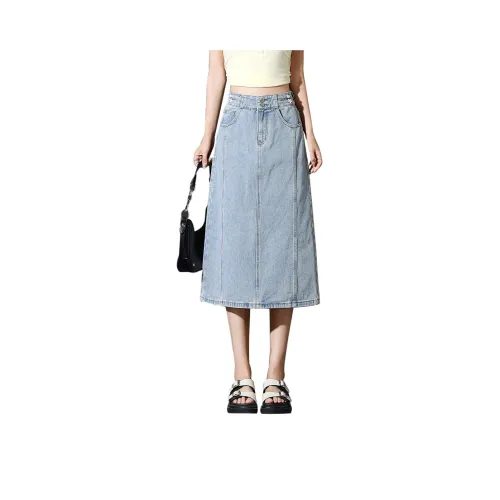 Tonlion Джинсовая длинная юбка для женщин