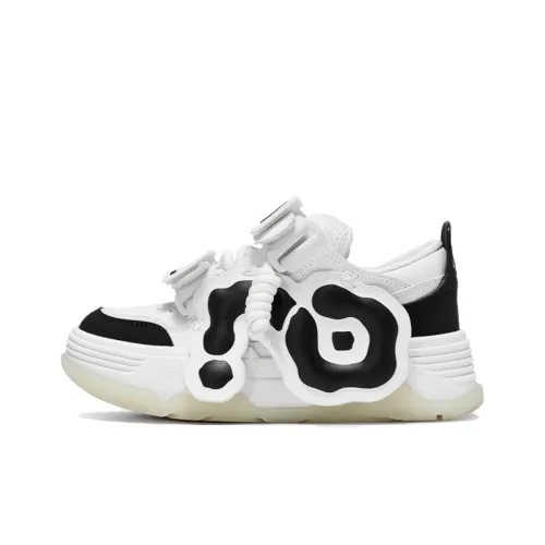 Размер CN Skate Черный Белый Противоскользящий Устойчивый к износу Легкий Увеличивающий высоту Низкий Топ