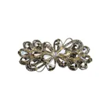 [Серый] Позолоченная цветочная заколка для волос