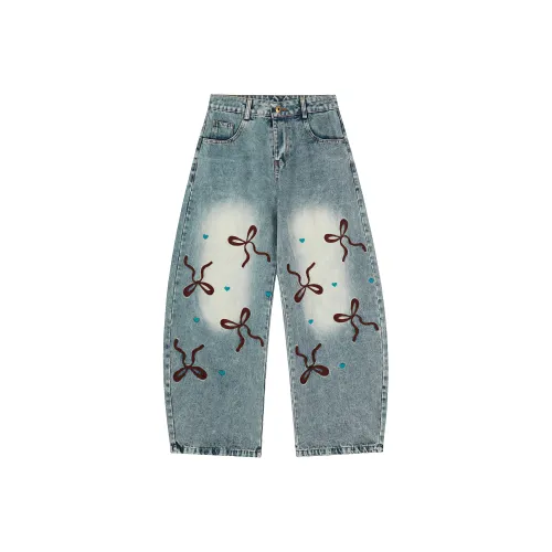 HOKLV Blue Unisex Jeans HOKLV Синий Унисекс Джинсы