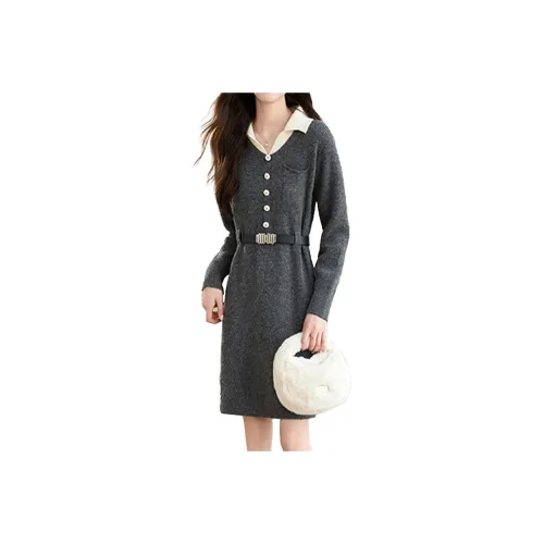 Mapping Длинное платье с длинными рукавами для женщин