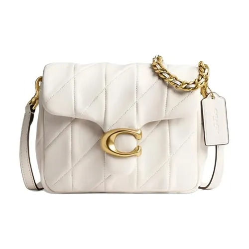 COACH Times Square Tabby Овчина Сумка через плечо Сумка на плечо Средняя Женская Белая