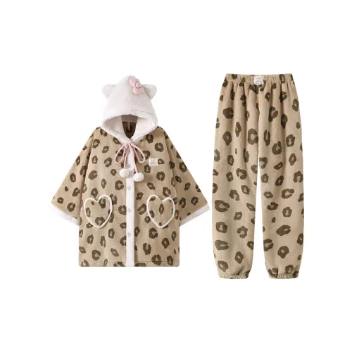 MIOJUER Верблюжий цвет Укороченный комплект Пижамные комплекты для женщин