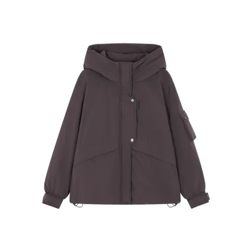 Mo Han Yi Mei Пуховик Женские Темно-коричневый