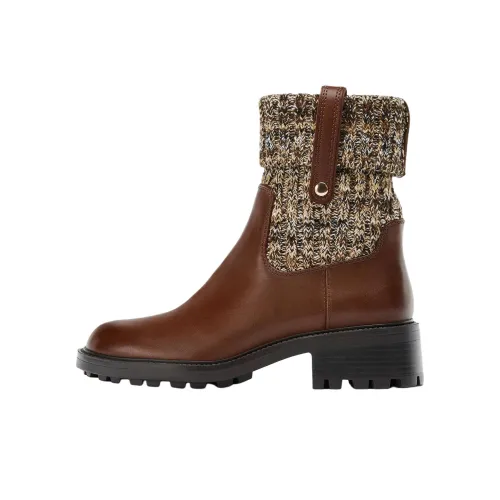 ZARA Ботильоны 4,5 см Женские Коричневые