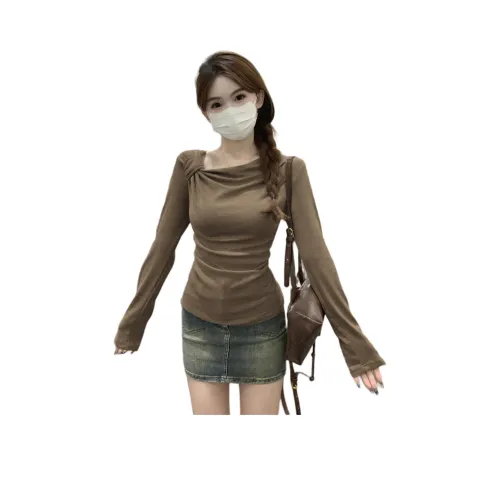 Mu Xiao Xin Чайный Коричневый Женские T-рубашки