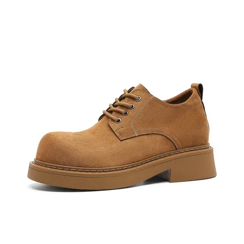 V05 Повседневные кожаные туфли с низким верхом абрикосовые [Мужской] Мужской