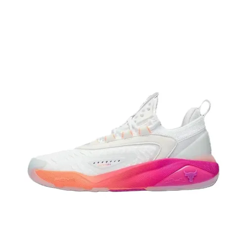 Under Armour Slip-resistant Abrasion-resistant Low-top Training Shoes Women's White Pink