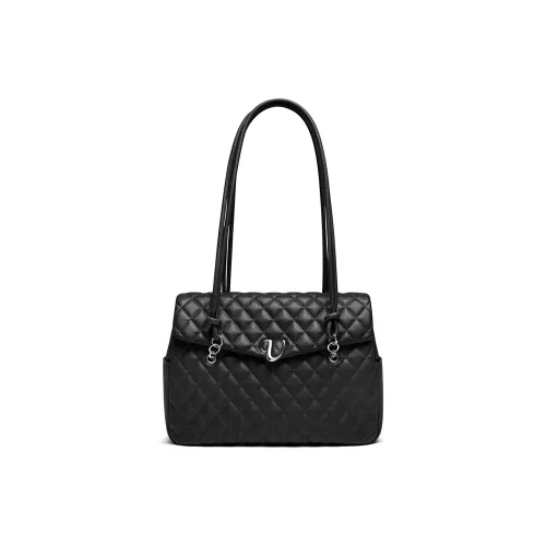 VALUNCICA EUROPHAM Коровья кожа Подмышечная сумка на плечо Большая женская мушс черного цвета