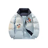 Синий Лунный свет - Одиночная пуховая куртка [Минималистичный воротник-стойка]