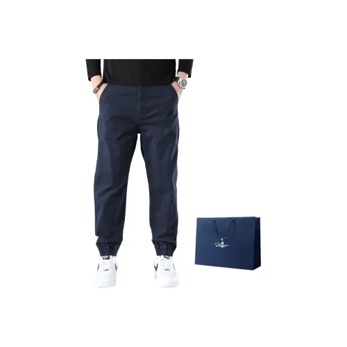 SLLAVIF Темно-синие мужские повседневные штаны