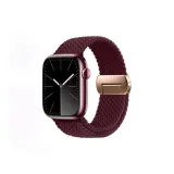 [Бордовый] Круглый Магнитный Ткань Вязаная Нейлон Ремешок