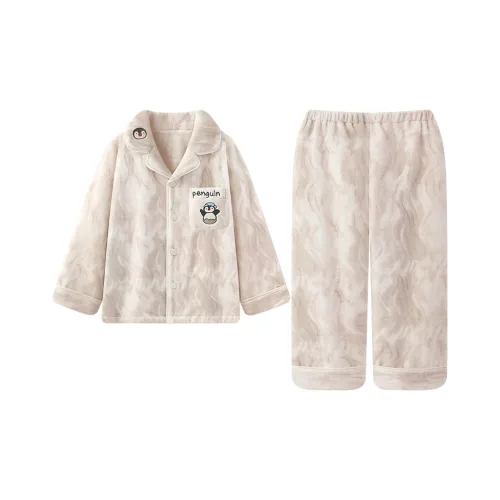 QIAOYUN Абрикос Мужской Пижамный Комплект