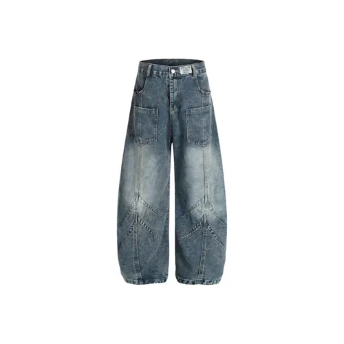 W7H1 Синий Унисекс Джинсы