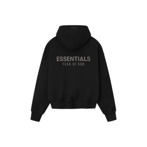 Fear of God ESSENTIALS Fw25 Classic Fit Флис Толстовка Глубокий Черный Свитшот Мужской