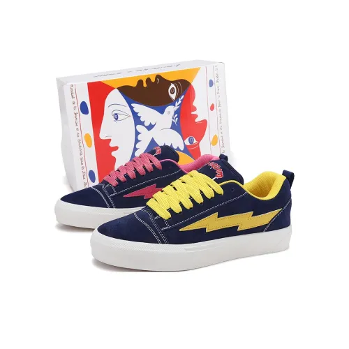 JDXJ Скейтборд Кроссовки Низкие Темно-Синие С Молнией Несовпадающие Шнурки Унисекс