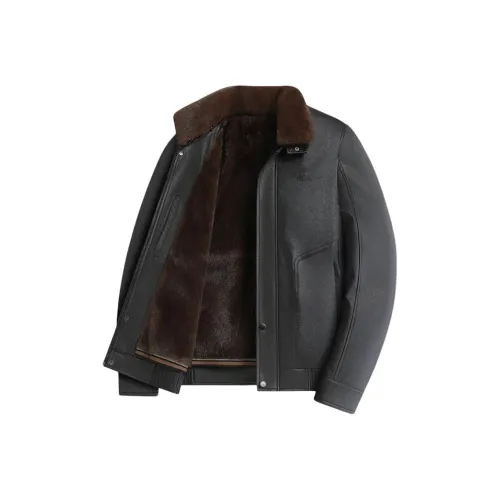 TAIZILONG Черные Мужские Кожаные Куртки