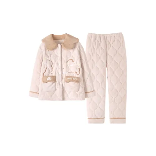 UAVAE ZJ LG1774 Кремовый Белый Женский Пижамный Комплект