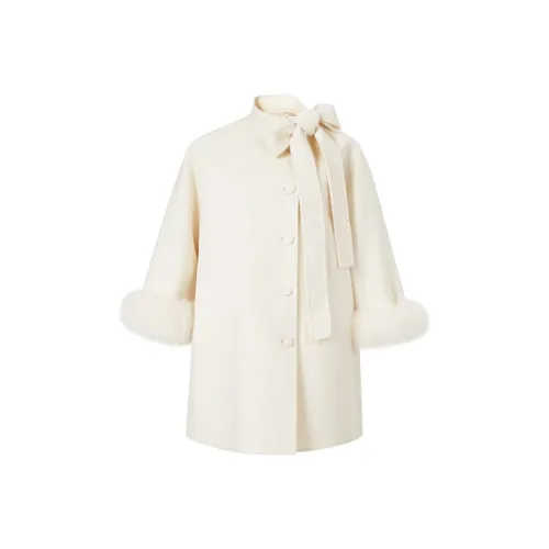 BELOVED STARRY Молочный Белый Женский Плащ