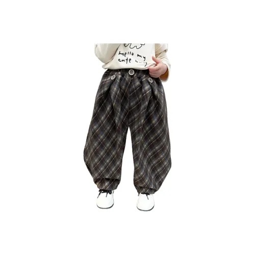 ALPLUME Коричневый Блок Клетка Изображение Детский Сад Брюки