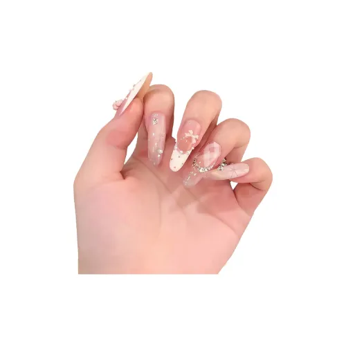 T Z Милый розовый бант крашеный кирпич искусный ногтевой дизайн длина (размер в длину) миндаль