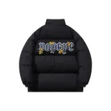 Чёрный одиночный хлопковый пуховик