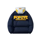 Темно-синий, синий с серым капюшоном