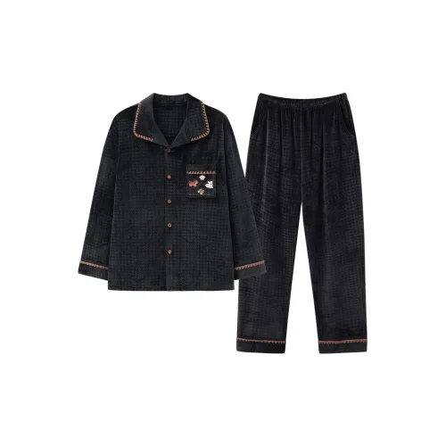 MAKEGONGZHU YR925005 Щенок Вышивка Карман Мужской Мужской Пижамные комплекты