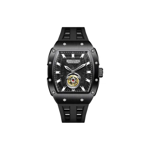 SOLLEN Кварцевый механизм силиконовый ремешок мужские часы черный циферблат