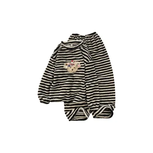 MUQINGQING Полосы Комплекты одежды Женские Пижамные комплекты