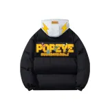 Чёрный с серым капюшоном