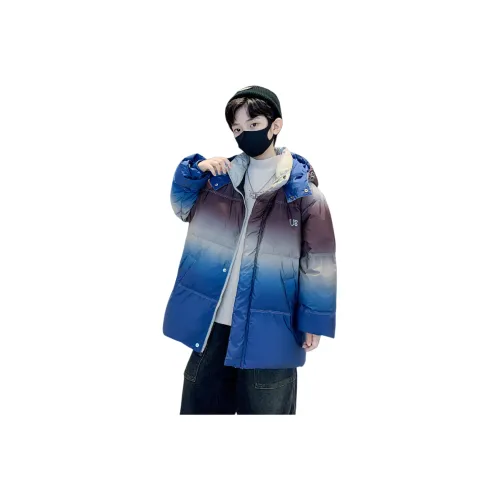 HEJIAGONG Синий Градиентный Пуховик Kids Пуховые куртки