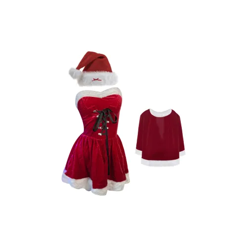 YUNPO Рождество BATTLE Сиреневый+Рождественские Шляпы+Плащ Женские Ночные Сорочки