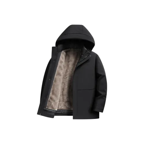 SENJIALUO Черный [Съемная подкладка] Мужской парки