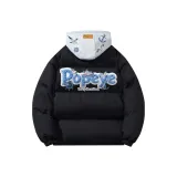 Чёрный с серым капюшоном