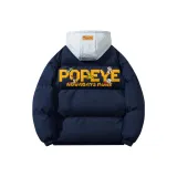 Темно-синий, синий с серым капюшоном