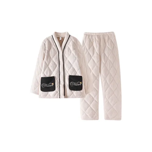 UAVAE ZJ LG1763 Кремовый Белый Женский Пижамный Комплект