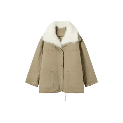 ZUKIZUKI Темный хаки Унисекс Бархатные куртки