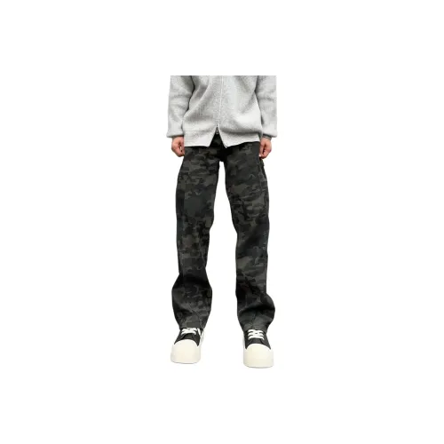 DUATOGE Армейский зеленый камуфляж Мужские Джинсы