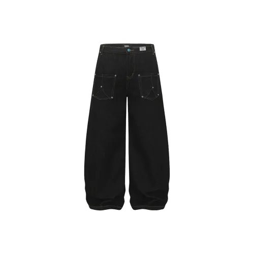 W7H1 Черный Унисекс Джинсы