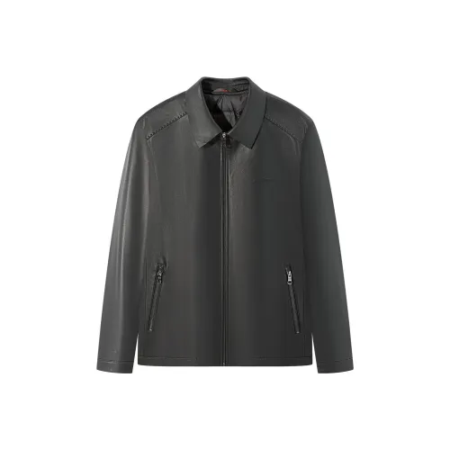 SEVEN Leather Jacket Men's Black