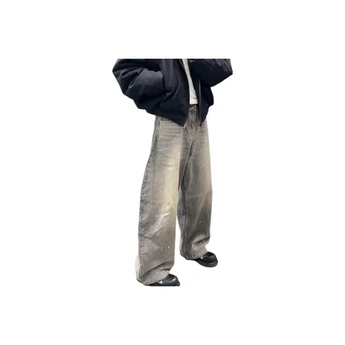 DUATOGE Бетонно-серый Semi Эластичный пояс Мужские Джинсы