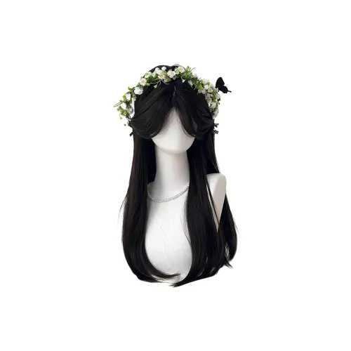 BEIQING CENTER Разделённая Чёлка "восьмёрка" с Длинными Прямыми Волосами Женская Перука Высокотемпературная Пряжа