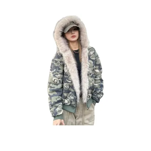 GOSNACE Камуфляж [Камуфляж Mountain Eagle С капюшоном] Унисекс Пуховики