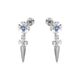 Крест, ушная манжета, серьги [синий]