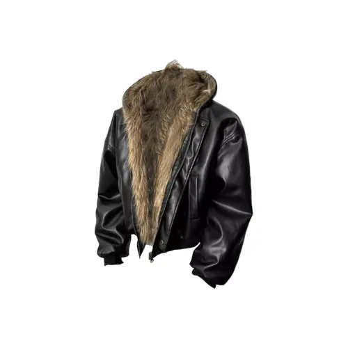 SAGP [FLUFFY Гора Hawk] Черный Унисекс Пуховики