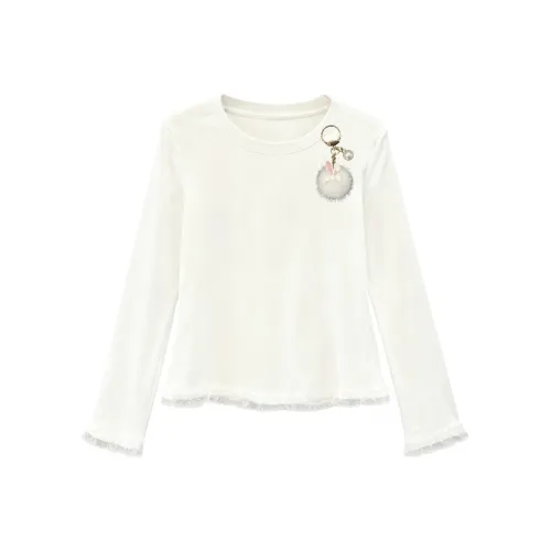 Amyway Белый с украшением Женские T-рубашки